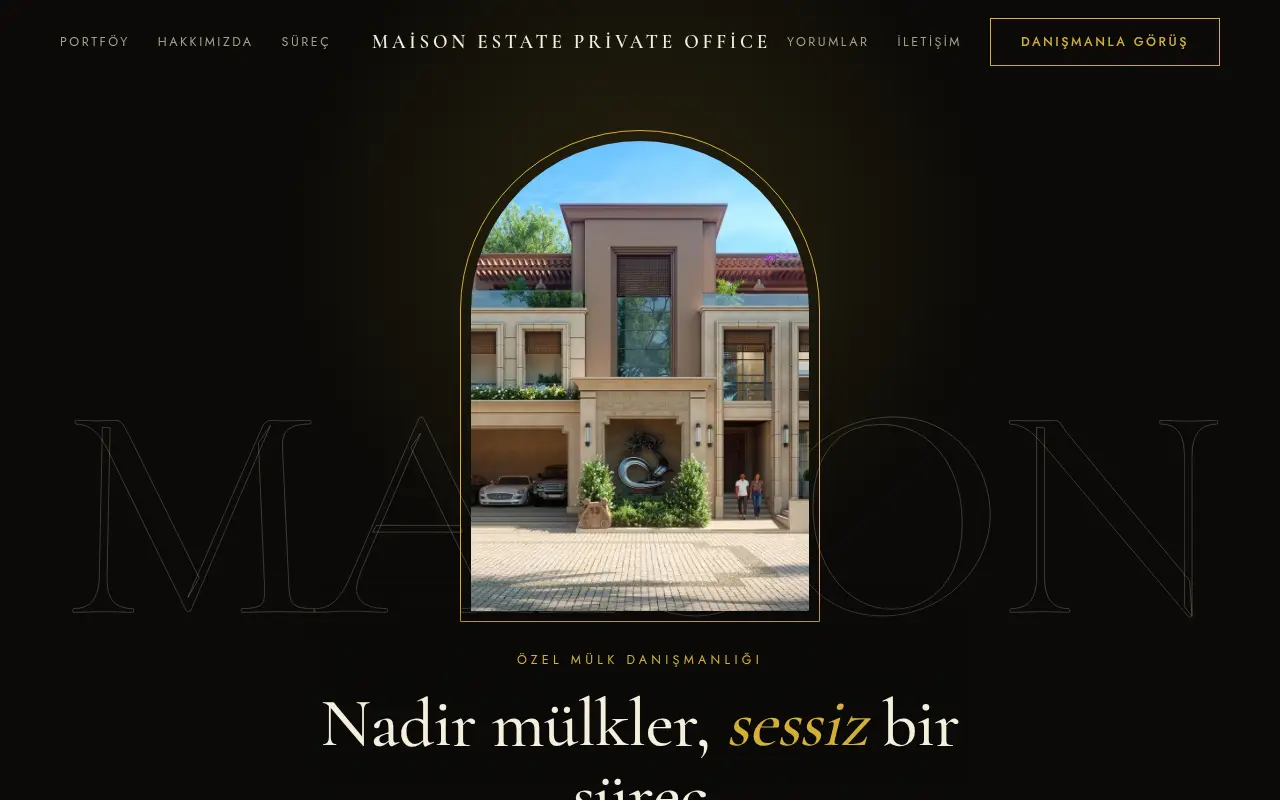 Emlak Ofisi Web Sitesi — Maison Estate Private Office